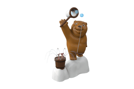 1135 9385 Bear With Fish Ice Perspective
